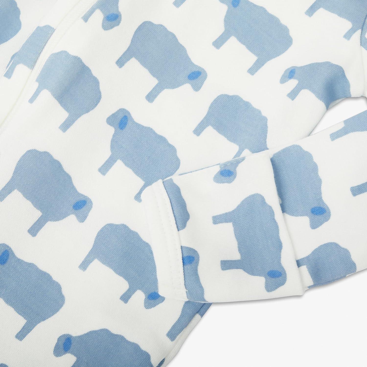 imagePrimary Baby Organic Animal Friends Zip Footie 100 Organic Cotton Sleepwear with 2Way Zipper Soft amp Safe for BabiesStreambabysheep