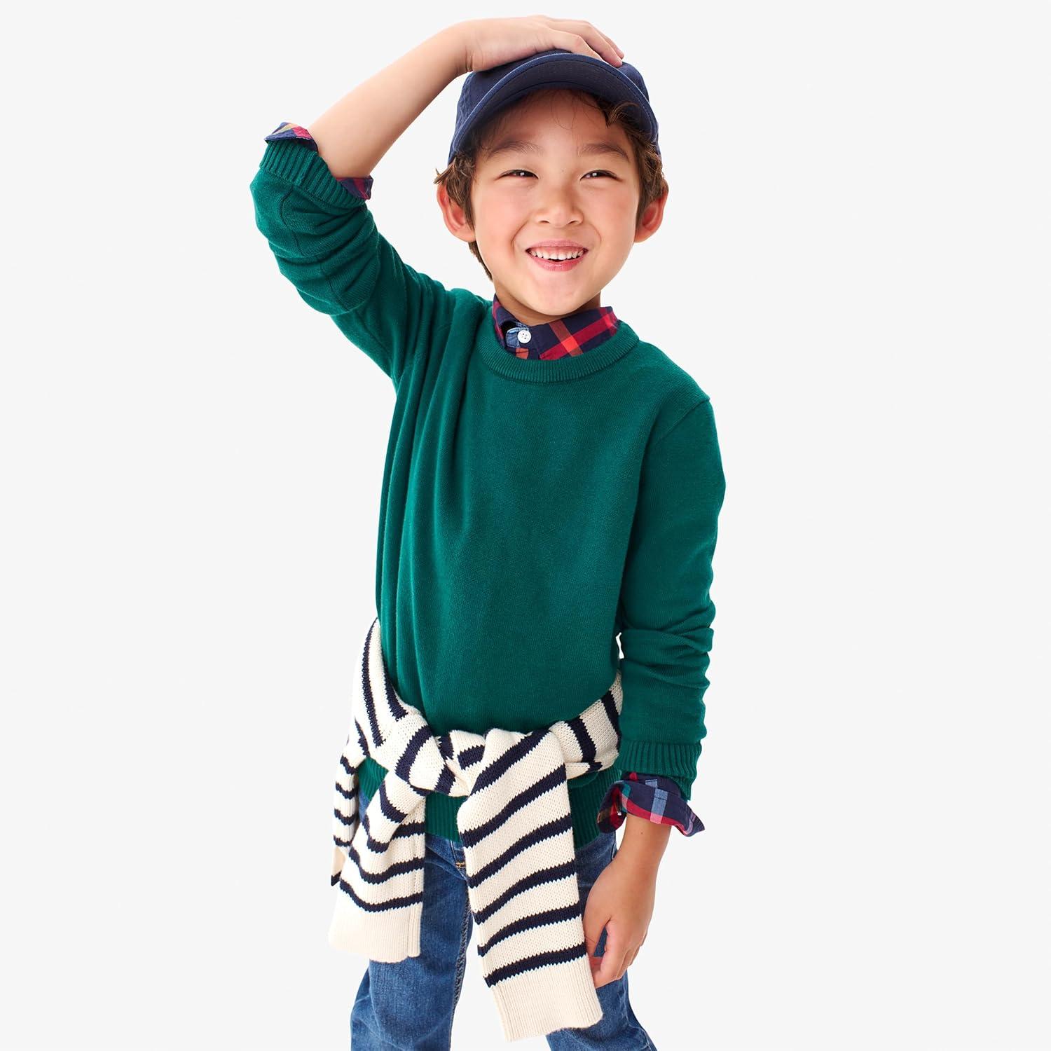 imagePrimary Kids Crewneck Sweater 100 Cotton Knit Pullover Sweater Soft Lightweight LayerNavy