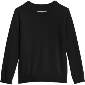 Primary Kids Crewneck Sweater – 100% Cotton Knit Pullover Sweater, Soft Lightweight Layer(Black)