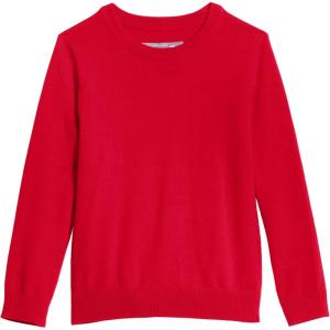Primary Kids Crewneck Sweater – 100% Cotton Knit Pullover Sweater, Soft Lightweight Layer(Cherry)
