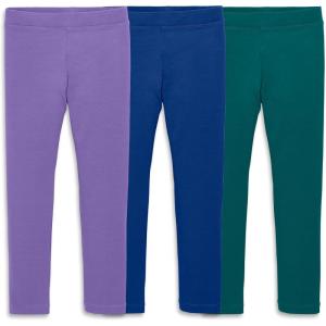 Primary Kids Legging 3-Pack – Soft Cotton Stretch Pants for Toddlers & Kids, Everyday Pull-On Leggings with No-Roll Waistband(Violet Mix)