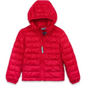 Primary Kids Lightweight Puffer Jacket, Water-Repellent and Windproof, Made with 100% Recycled Materials(Cherry)