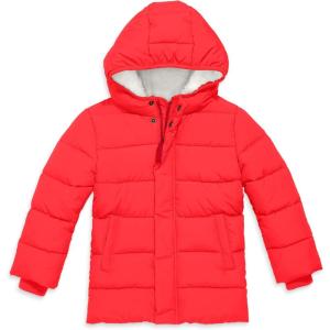 Primary Kids Parka Puffer Coat, Water-Repellent and Windproof, Made with 100% Recycled Materials(Tomato)