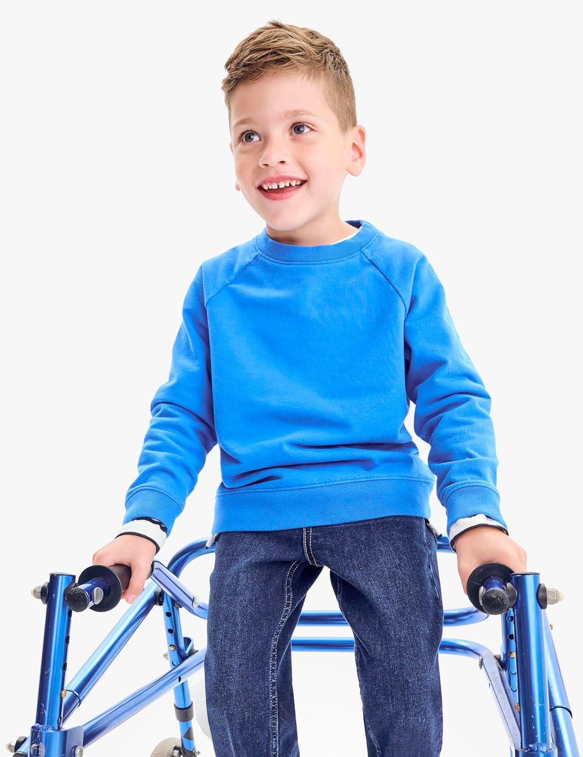 imagePrimary Kids Crewneck Sweatshirt Soft Cotton French Terry PulloverGrass