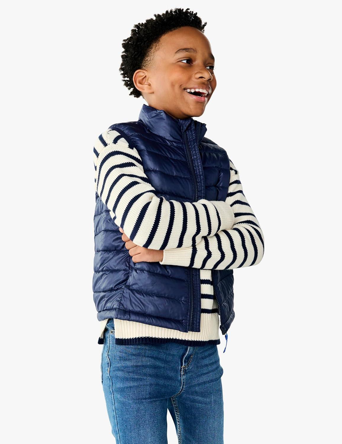 imagePrimary Kids Lightweight Puffer Vest WaterRepellent and Windproof Made with 100 Recycled MaterialsGreenbean