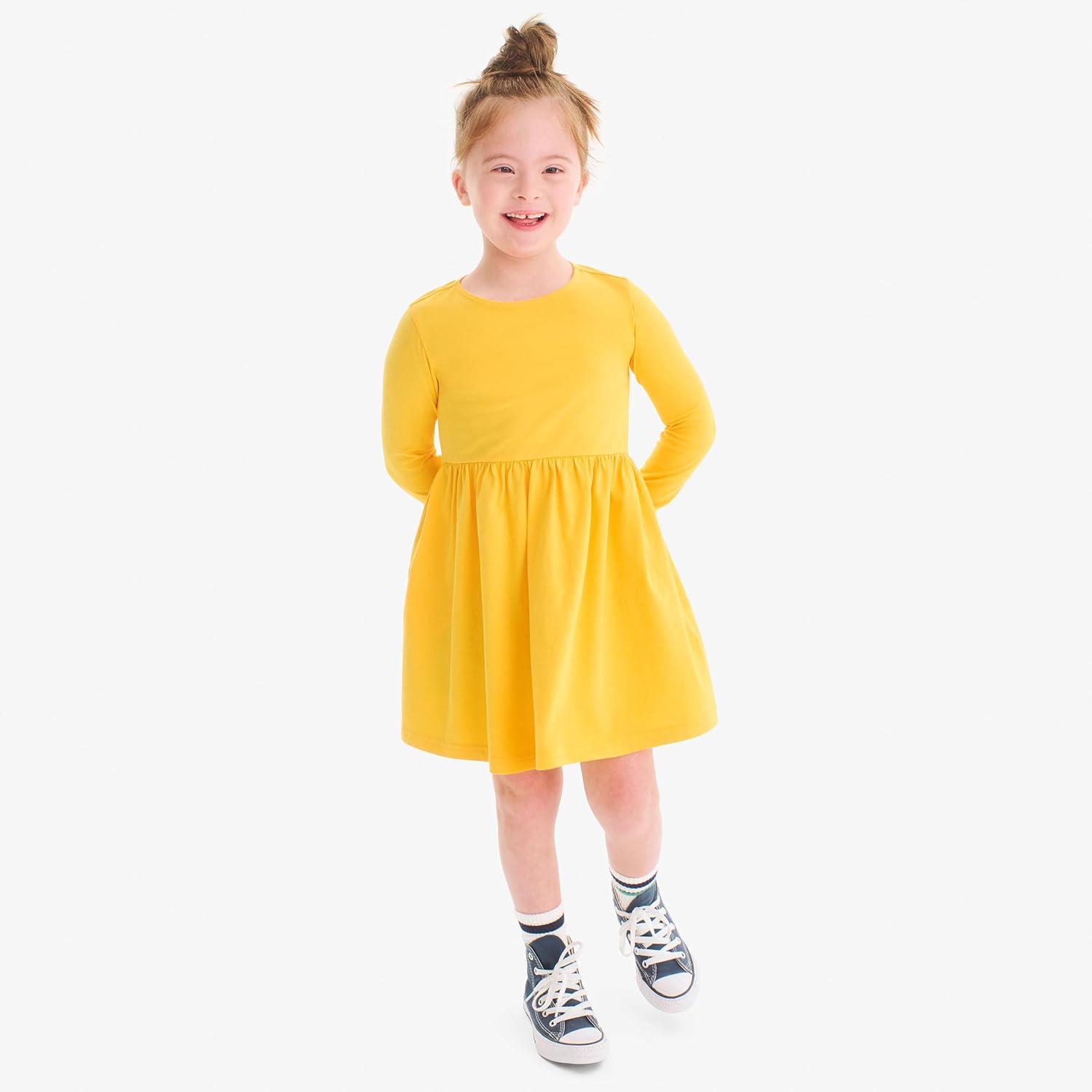 imagePrimary Kids Long Sleeve Perfect Pocket Dress Soft Cotton Jersey Dress for Kids Everyday Comfort with PocketsGrape