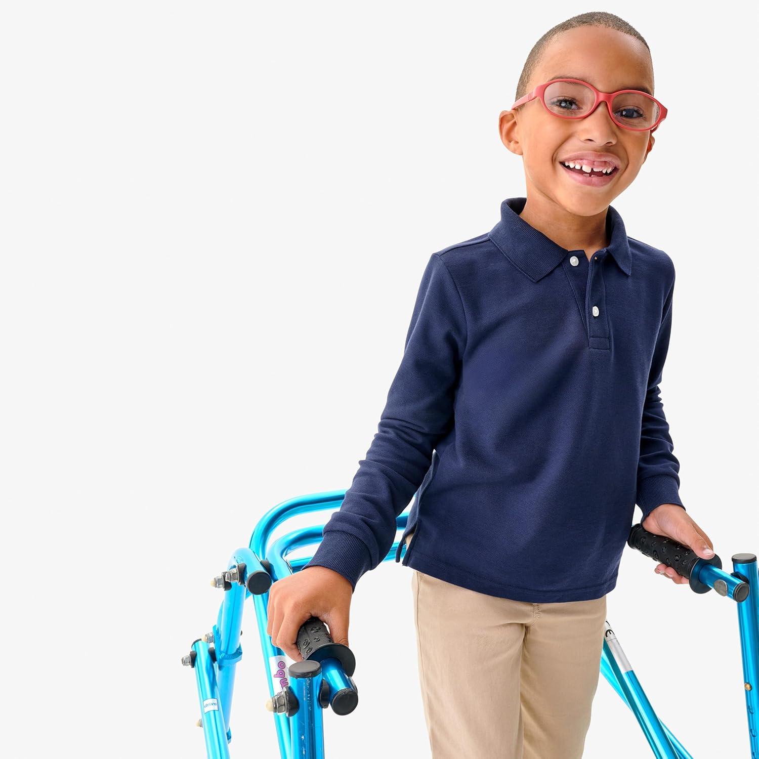 imagePrimary Kids Long Sleeve Pique Polo Soft Cotton Blend Uniform Shirt Breathable Durable School Polo for Boys amp GirlsSunflower