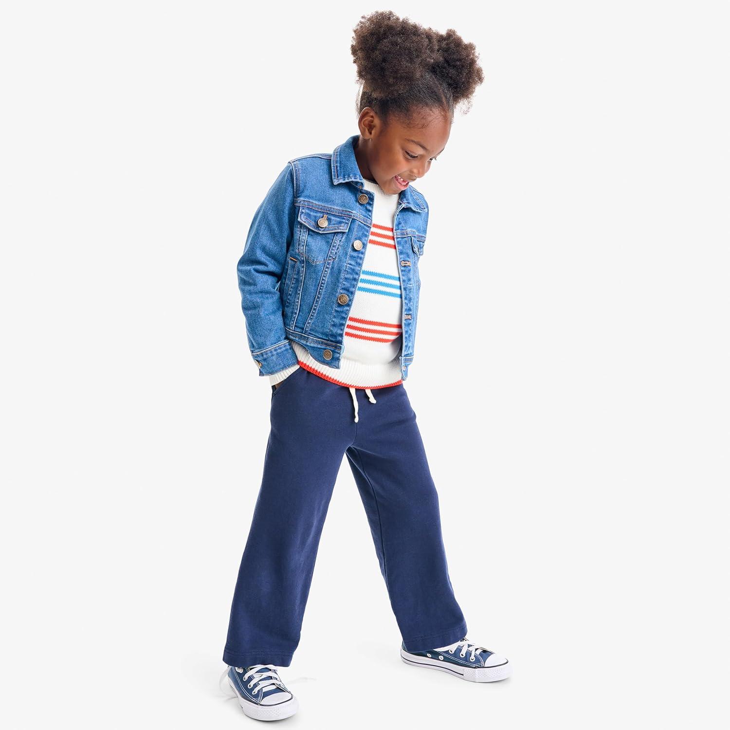 imagePrimary Kids Wide Leg Sweatpant Soft French Terry Pants for Girls amp Boys Relaxed Fit with Functional WaistbandNavy