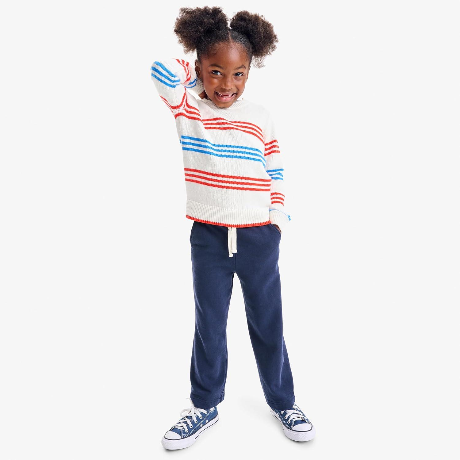 imagePrimary Kids Wide Leg Sweatpant Soft French Terry Pants for Girls amp Boys Relaxed Fit with Functional WaistbandNavy