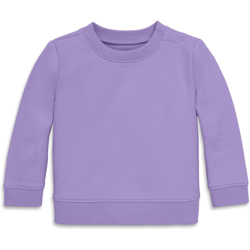 imagePrimary Baby Crewneck Sweatshirt  Soft Cotton French Terry Pullover Cozy Long Sleeve TopIris