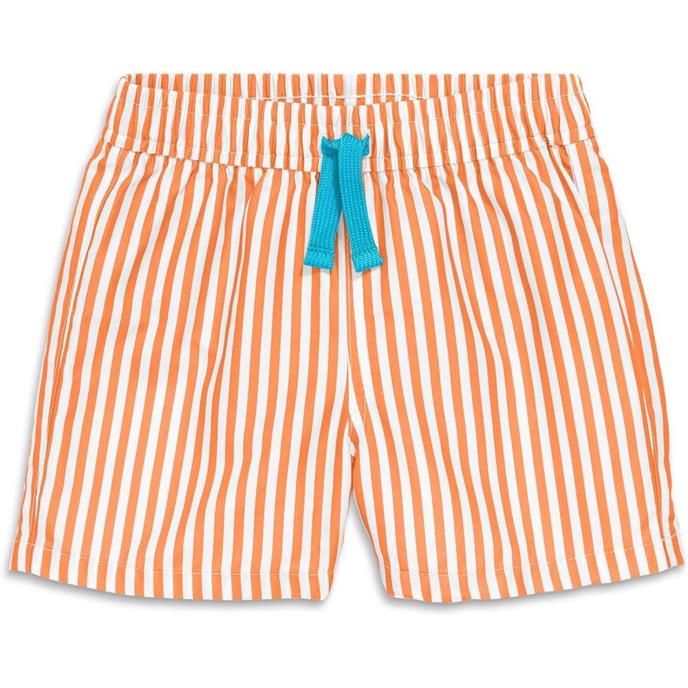 imagePrimary Baby Swim Trunk in Stripe UPF 50 Made with Recycled MaterialsBlueberry White Stripe
