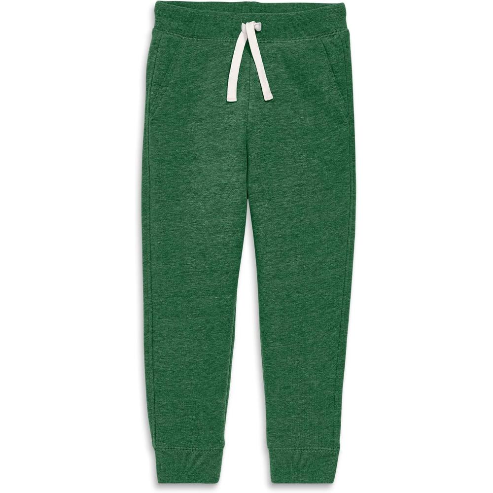 imagePrimary Kids Cozy Fleece Jogger Sweatpants Soft Cotton Blend Pants with Drawstring and Pockets Warm Winter JoggersHeather Evergreen