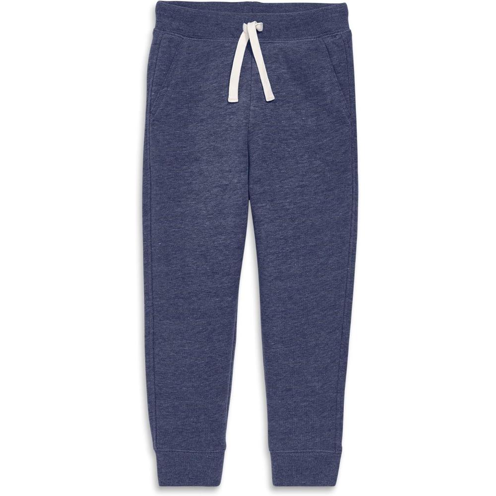 imagePrimary Kids Cozy Fleece Jogger Sweatpants Soft Cotton Blend Pants with Drawstring and Pockets Warm Winter JoggersHeather Navy