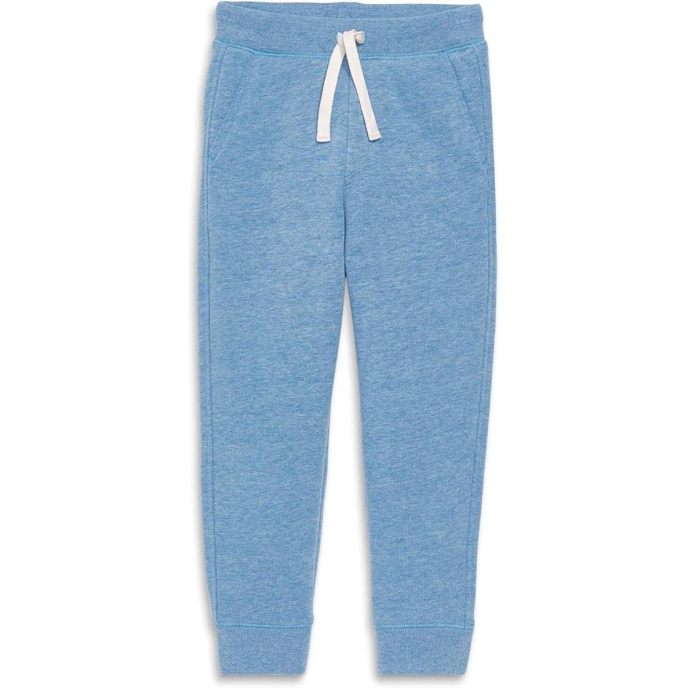 imagePrimary Kids Cozy Fleece Jogger Sweatpants Soft Cotton Blend Pants with Drawstring and Pockets Warm Winter JoggersHeather Vintage Blue