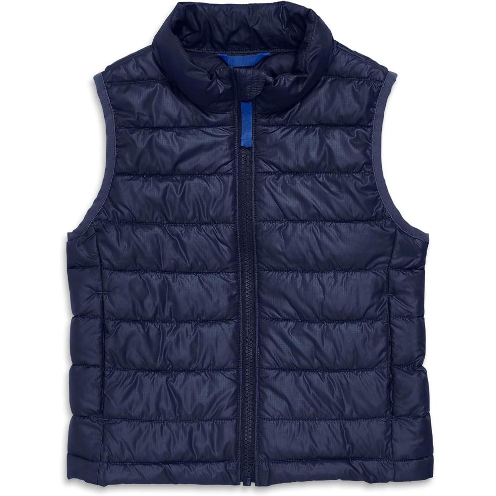 imagePrimary Kids Lightweight Puffer Vest WaterRepellent and Windproof Made with 100 Recycled MaterialsNavy
