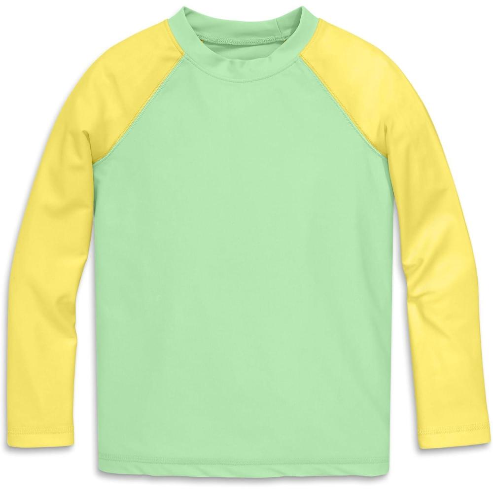 imagePrimary Kids Long Sleeve Baseball Rash Guard UPF 50 Made with Recycled MaterialsPear Banana