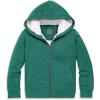 imagePrimary Kids Teddy FleeceLined Zip Hoodie  Soft Recycled Cotton Sweatshirt Jacket UltraCozy Hooded ZipUp for KidsHeather Spruce