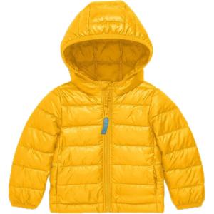 Primary Baby Lightweight Puffer Jacket, Water-Repellent and Windproof, Made with 100% Recycled Materials(Mustard)
