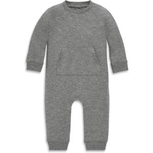Primary Baby Sweatshirt Romper – French Terry One-Piece for Babies, Soft Cozy Fabric with Easy Snap Legs(Heather Storm Gray)