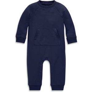 Primary Baby Sweatshirt Romper – French Terry One-Piece for Babies, Soft Cozy Fabric with Easy Snap Legs(Navy)