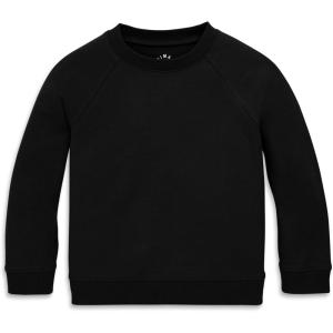 Primary Kids Crewneck Sweatshirt – Soft Cotton French Terry Pullover(Black)