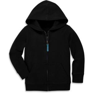 Primary Kids Full Zip Hoodie Sweatshirt – Soft French Terry Zip-Up with Pockets(Black)