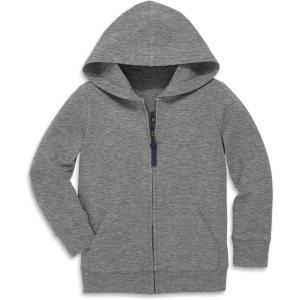 Primary Kids Full Zip Hoodie Sweatshirt – Soft French Terry Zip-Up with Pockets(Heather Storm Gray)