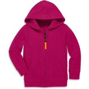 Primary Kids Full Zip Hoodie Sweatshirt – Soft French Terry Zip-Up with Pockets(Raspberry)