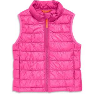 Primary Kids Lightweight Puffer Vest, Water-Repellent and Windproof, Made with 100% Recycled Materials(Fuchsia)