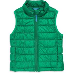 Primary Kids Lightweight Puffer Vest, Water-Repellent and Windproof, Made with 100% Recycled Materials(Green-bean)