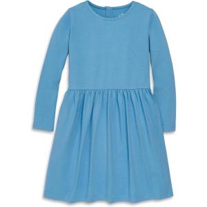 Primary Kids Long Sleeve Perfect Pocket Dress – Soft Cotton Jersey Dress for Kids, Everyday Comfort with Pockets(Cornflower)
