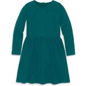 Primary Kids Long Sleeve Perfect Pocket Dress – Soft Cotton Jersey Dress for Kids, Everyday Comfort with Pockets(Spruce)