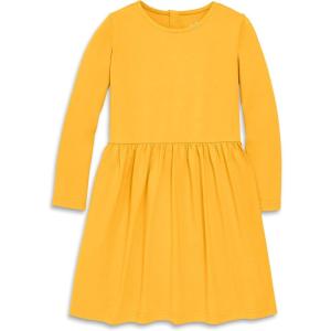 Primary Kids Long Sleeve Perfect Pocket Dress – Soft Cotton Jersey Dress for Kids, Everyday Comfort with Pockets(Sunflower)