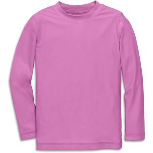 Primary Kids Long Sleeve Rash Guard, Swim Shirt, UPF 50+, Made with Recycled Materials, Stretchy Fabric(Bright Lilac)