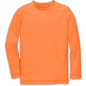 Primary Kids Long Sleeve Rash Guard, Swim Shirt, UPF 50+, Made with Recycled Materials, Stretchy Fabric(Cantaloupe)