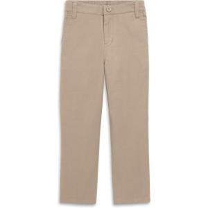 Primary Kids Stretch Chino Elastic-Back Pant, Soft Cotton Twill School Uniform Pants for Boys & Girls with Easy Waistband(Light Khaki)