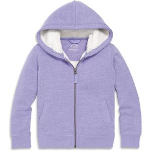 Primary Kids Teddy Fleece-Lined Zip Hoodie – Soft Recycled Cotton Sweatshirt Jacket, Ultra-Cozy Hooded Zip-Up for Kids(Heather Iris)