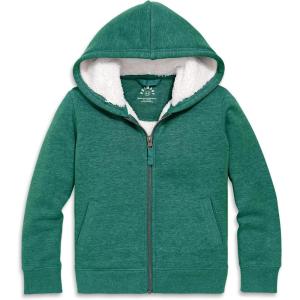 Primary Kids Teddy Fleece-Lined Zip Hoodie – Soft Recycled Cotton Sweatshirt Jacket, Ultra-Cozy Hooded Zip-Up for Kids(Heather Spruce)