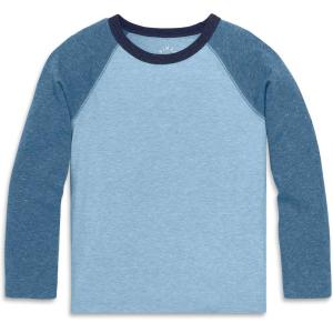 Primary Kids Heathered Long Sleeve Baseball Tee – Cotton Blend Raglan Shirt for Boys & Girls, Soft Everyday Layer(Stream/ Moonlight)