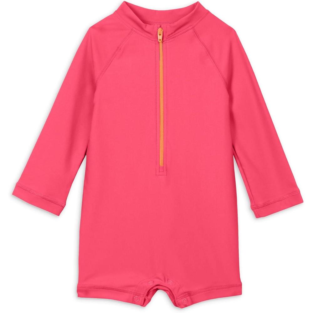 imagePrimary Baby OnePiece Rash Guard UPF 50 Made with Recycled MaterialsBright Azalea