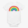imageShort sleeve babysuit in rainbow graphicWhiterainbowgraphic