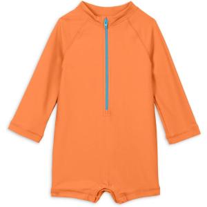 Primary Baby One-Piece Rash Guard, UPF 50+, Made with Recycled Materials(Cantaloupe)