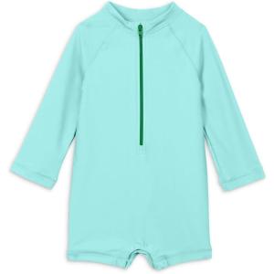 Primary Baby One-Piece Rash Guard, UPF 50+, Made with Recycled Materials(Mist)