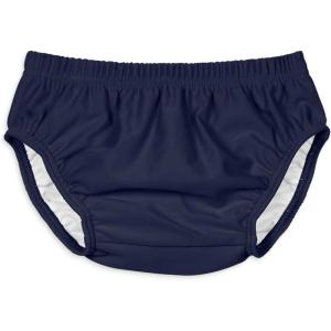 Primary Baby Swim Diaper, UPF 50+, Water Resistant Lining, Made with Recycled Materials (Cantaloupe, Size 12-18M)(Navy)
