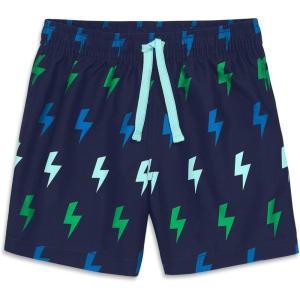 Primary Kids Swim Trunk in Mini Bolts, UPF 50+, Made with Recycled Materials(Navy Bolts)