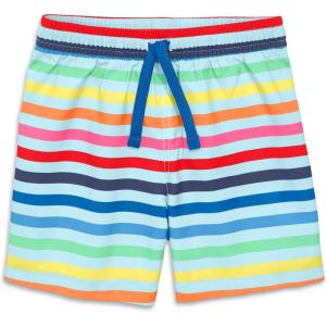 Primary Kids Swim Trunk in Rainbow Sky Stripe, UPF 50+, Made with Recycled Materials(Mist Spring Stripe)
