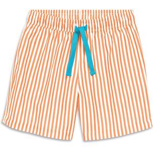 Primary Kids Swim Trunk in Stripe, UPF 50+, Made with Recycled Materials(Cantaloupe White Stripe)