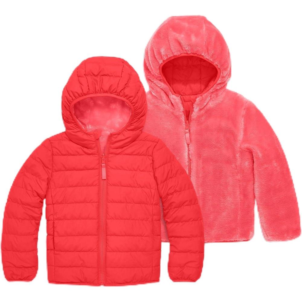 imagePrimary Kids reversible fleece puffer jacketStrawberryAzalea