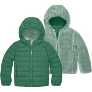 Primary Kids reversible fleece puffer jacket(Chive/Cactus)