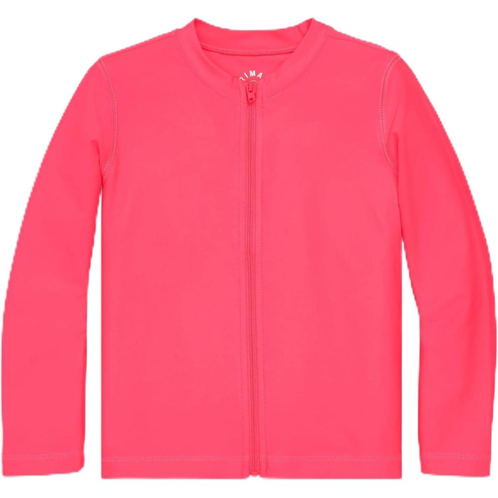 imagePrimary Kids Long Sleeve FullZip Rash Guard UPF 50 Made with Recycled MaterialsBright Azalea